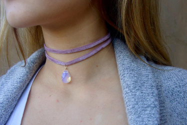 Opalite Moonstone Style Velvet Choker