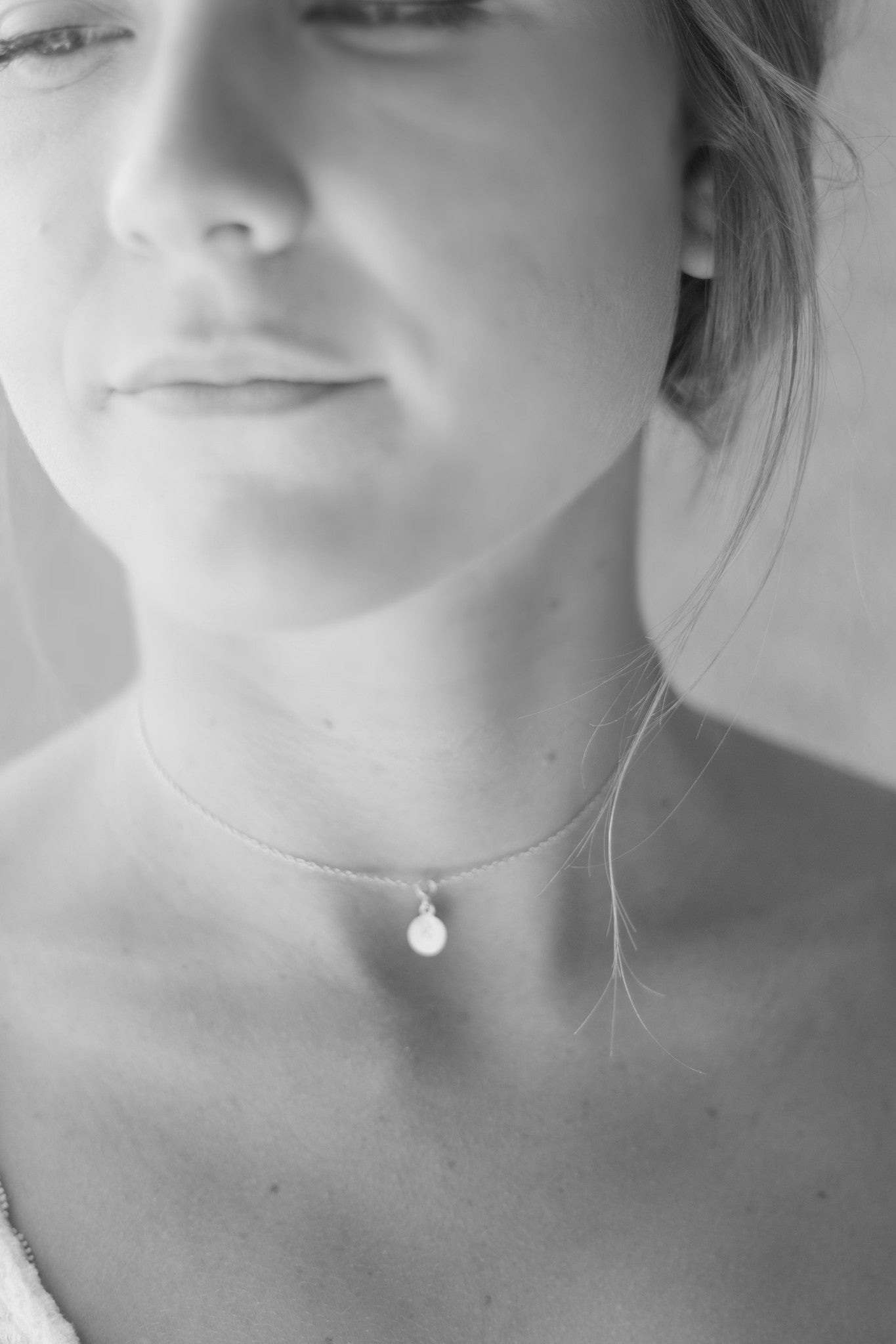 Tiny Initial Choker Necklace