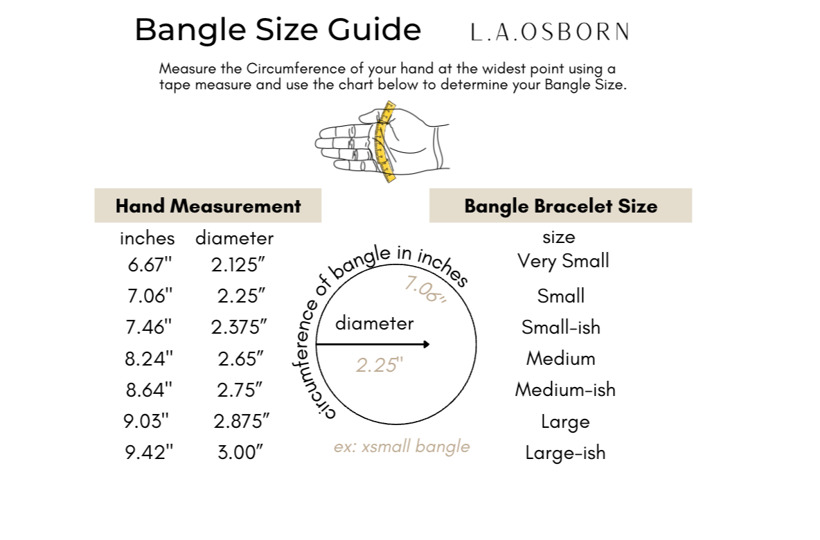 L.A.Osborn Bangle Size Guide Explained