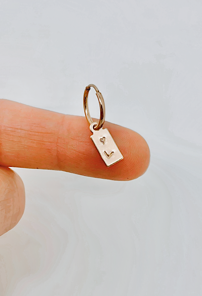 Initial Huggie Hoop Earrings