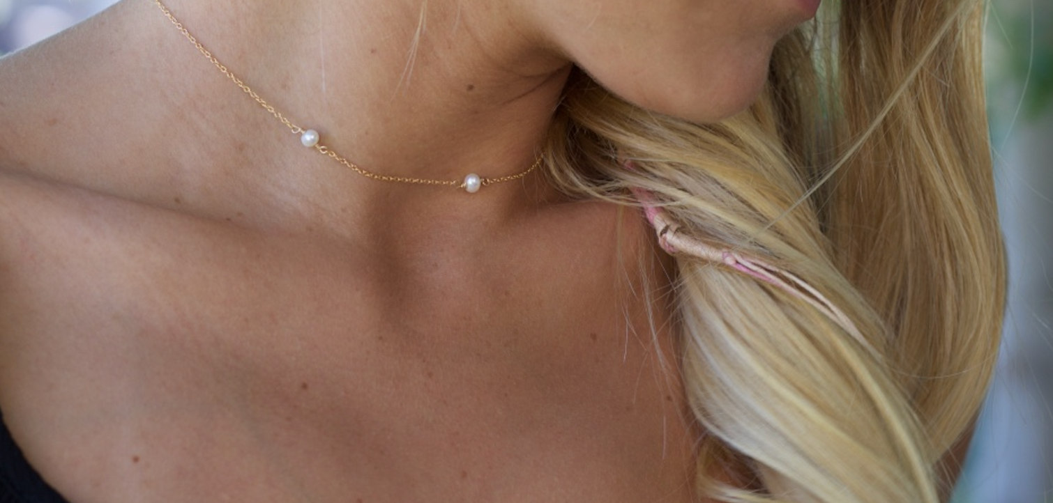 Pearl Choker Necklaces, Pearl Chokers, Ivory Pearl Necklace, Chokers 15 / Gold Filled