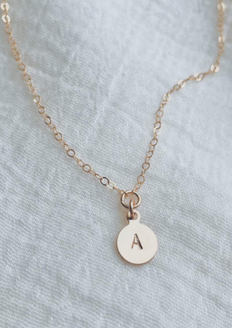 Tiny Initial Choker Necklace