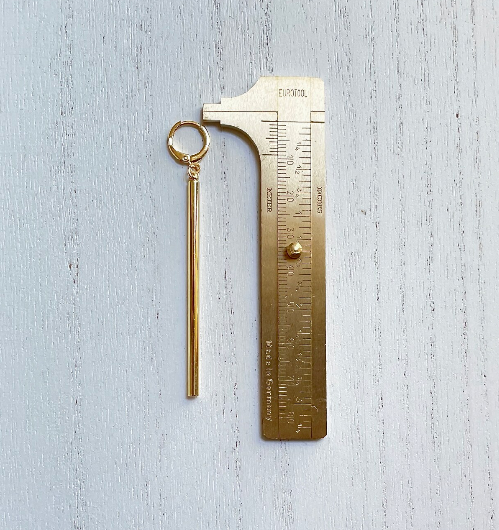 Long Gold Bar Earrings