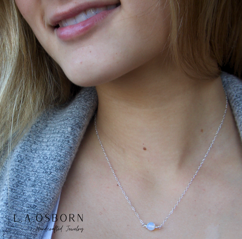 Delicate Round Opalite Necklace