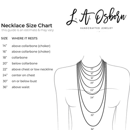 Tiny Oval Opal Necklace Necklace Chart with sizes